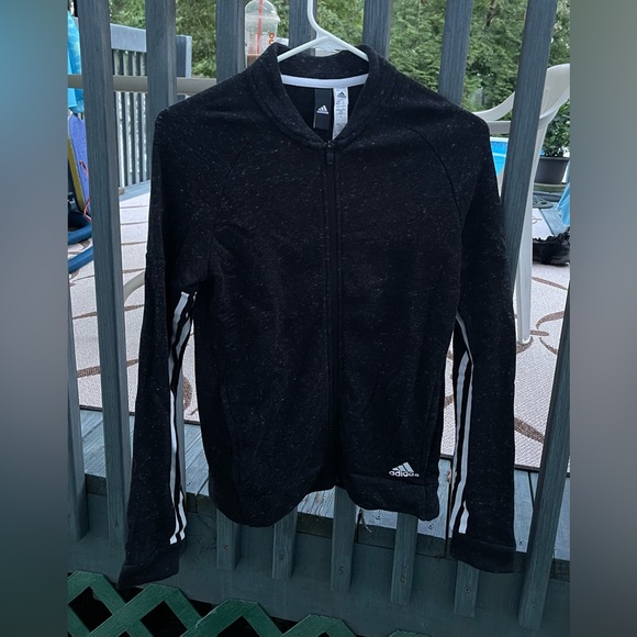 Women’s Adidas Cotton Track Jacket/bomber jacket, size xs, 3 stripes on sleeves - Picture 2 of 6